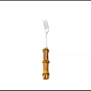 Hard to find genuine bamboo stainless steel vintage desert fork, 7”, set…